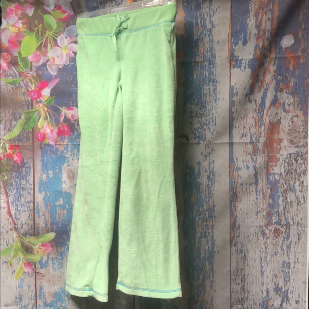 Lime Green Plush Lil Girls Athletic or Yoga Pants - Picture 5 of 5